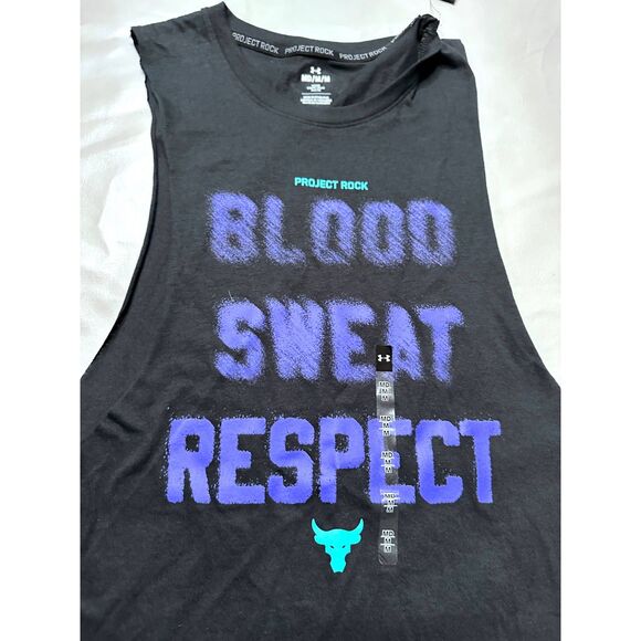 Under Armour Men Medium Project Rock Blood Sweat Respect Tank T-Shirt 20… - Picture 3 of 7